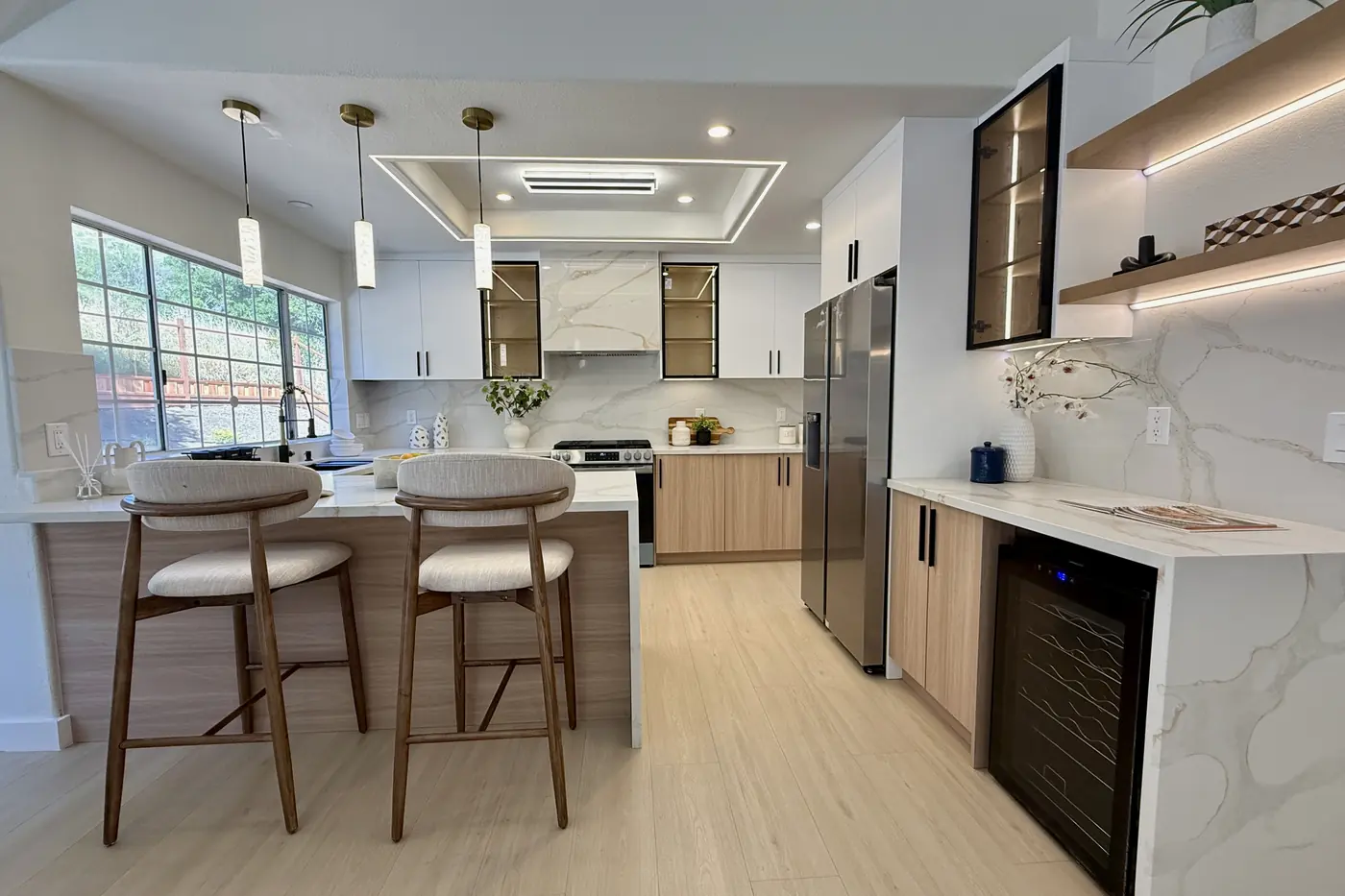 The same kitchen after our renovation
